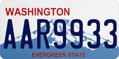 WA license plate AAR9933