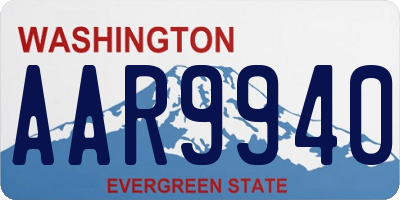 WA license plate AAR9940