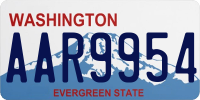 WA license plate AAR9954