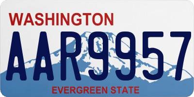 WA license plate AAR9957
