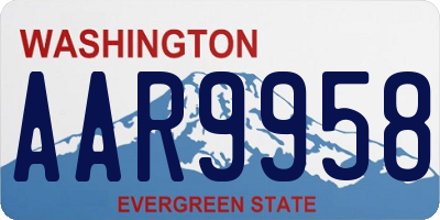 WA license plate AAR9958