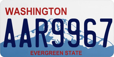 WA license plate AAR9967
