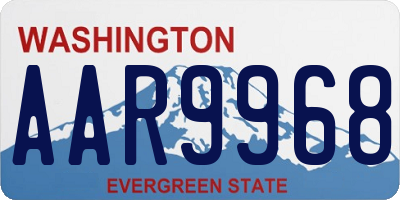 WA license plate AAR9968