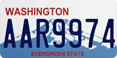 WA license plate AAR9974