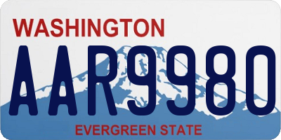 WA license plate AAR9980