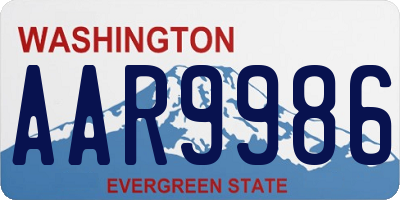 WA license plate AAR9986