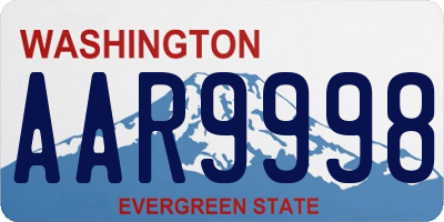 WA license plate AAR9998