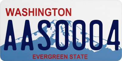 WA license plate AAS0004