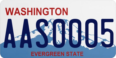 WA license plate AAS0005