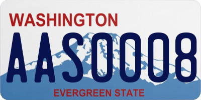 WA license plate AAS0008