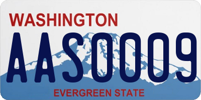 WA license plate AAS0009