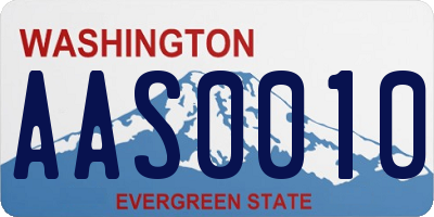 WA license plate AAS0010
