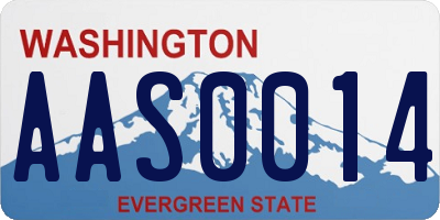 WA license plate AAS0014