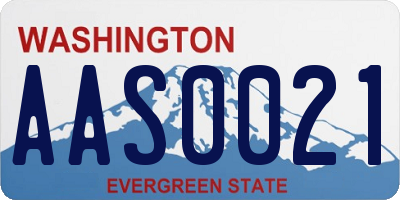 WA license plate AAS0021