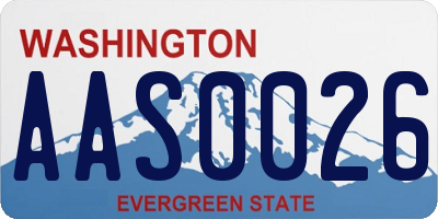 WA license plate AAS0026