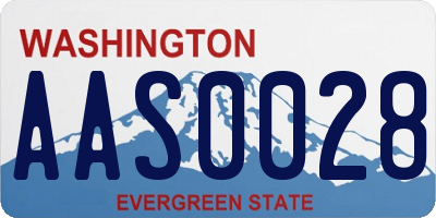 WA license plate AAS0028