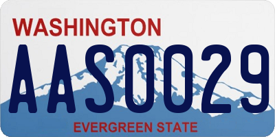 WA license plate AAS0029