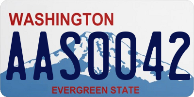 WA license plate AAS0042