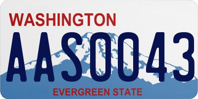 WA license plate AAS0043