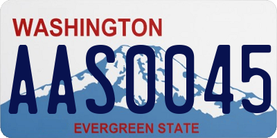 WA license plate AAS0045