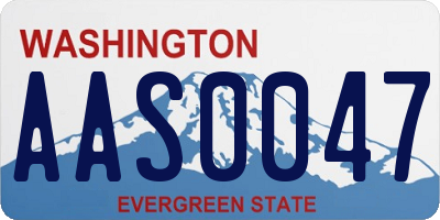 WA license plate AAS0047