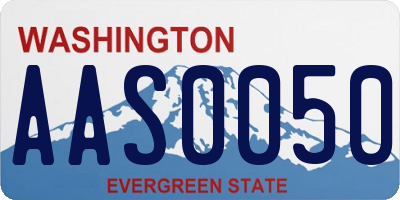 WA license plate AAS0050