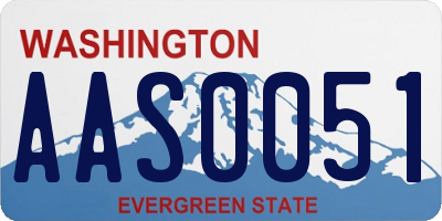 WA license plate AAS0051