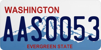 WA license plate AAS0053