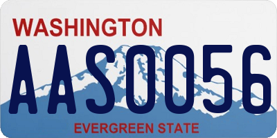 WA license plate AAS0056
