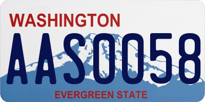 WA license plate AAS0058