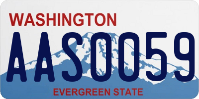 WA license plate AAS0059