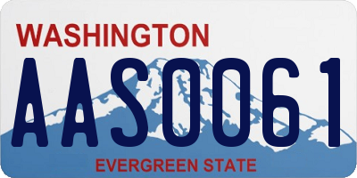 WA license plate AAS0061