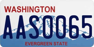 WA license plate AAS0065