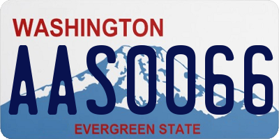 WA license plate AAS0066