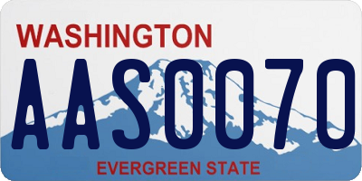 WA license plate AAS0070