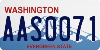 WA license plate AAS0071