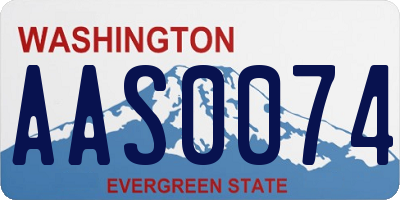 WA license plate AAS0074