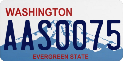 WA license plate AAS0075