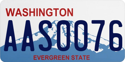 WA license plate AAS0076