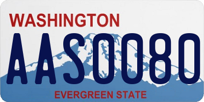 WA license plate AAS0080