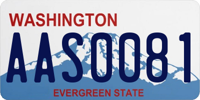 WA license plate AAS0081