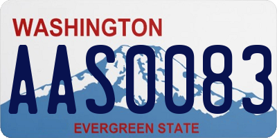 WA license plate AAS0083