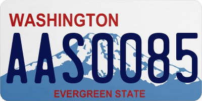WA license plate AAS0085