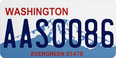 WA license plate AAS0086