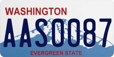 WA license plate AAS0087