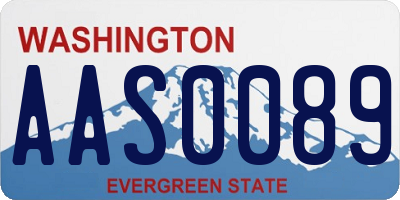 WA license plate AAS0089