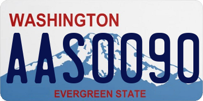 WA license plate AAS0090