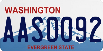 WA license plate AAS0092