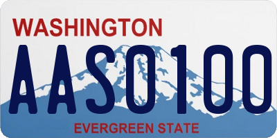 WA license plate AAS0100