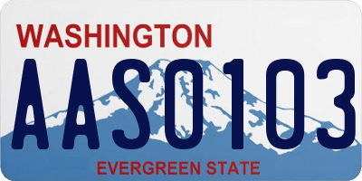 WA license plate AAS0103